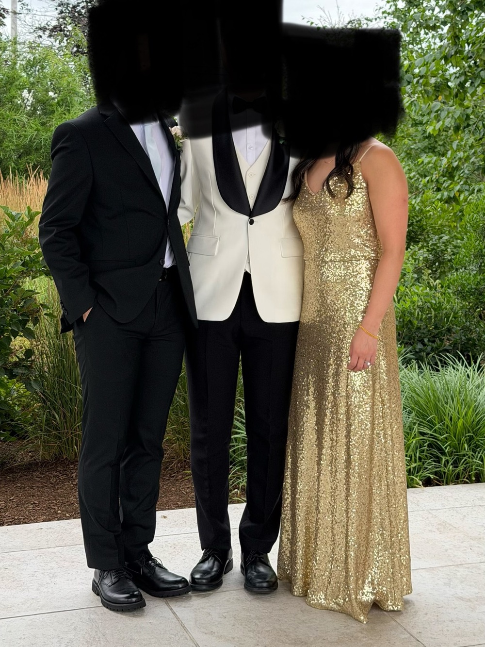 Jenny Yoo Gold Sequin Cowl-Back Slip Gown - Picture 4 of 4